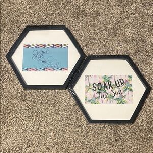 Mainstays Hexagonal Wall Art Set - Blue and Black